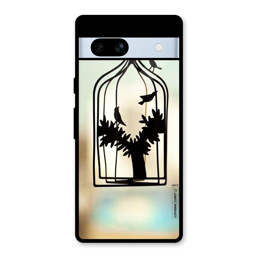 Beautiful Pegion Cage Glass Back Case for Google Pixel 7a