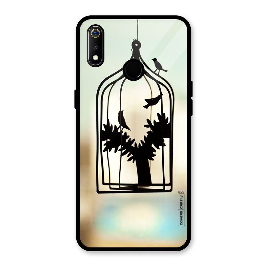 Beautiful Pegion Cage Glass Back Case for Realme 3i