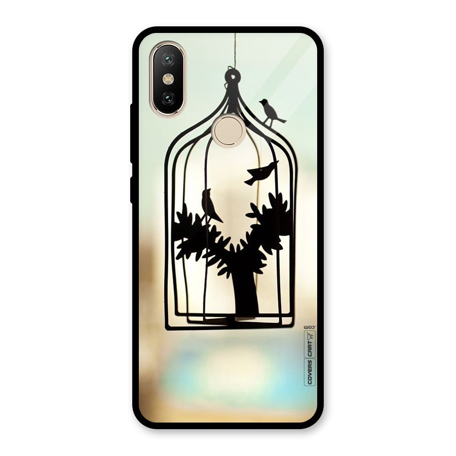 Beautiful Pegion Cage Glass Back Case for Redmi A2