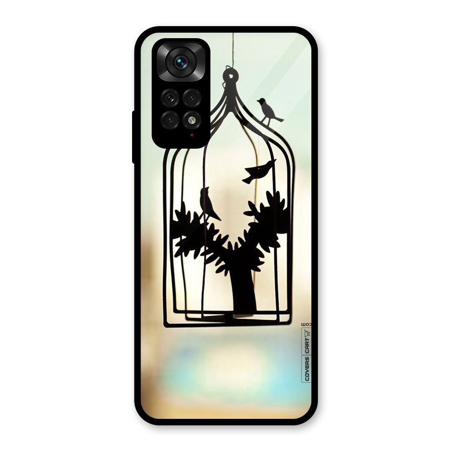 Beautiful Pegion Cage Glass Back Case for Redmi Note 11S