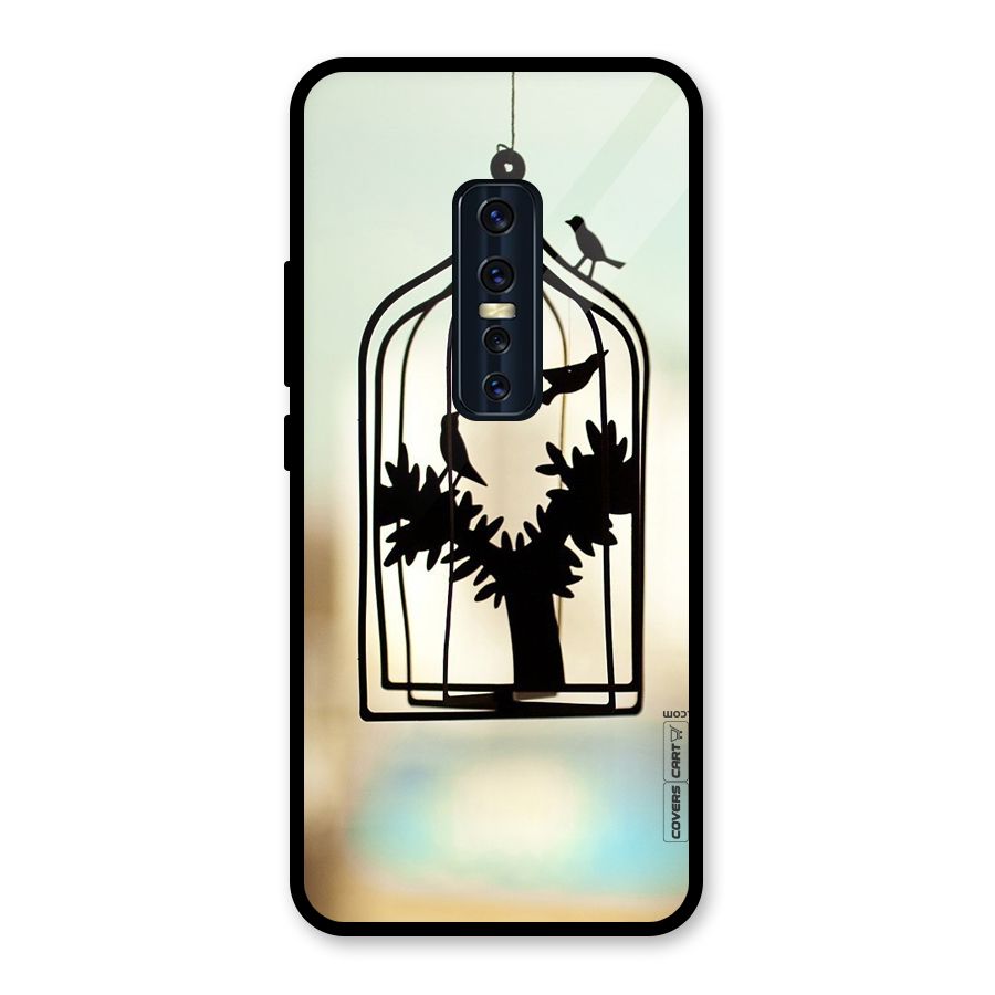 Beautiful Pegion Cage Glass Back Case for Vivo V17 Pro