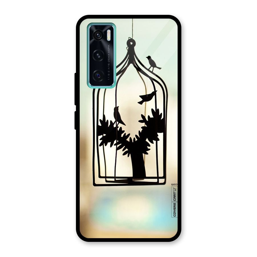 Beautiful Pegion Cage Glass Back Case for Vivo V20 SE