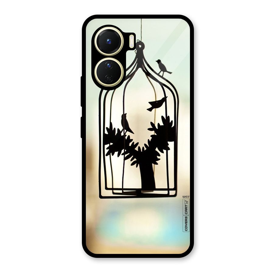 Beautiful Pegion Cage Glass Back Case for Vivo Y56