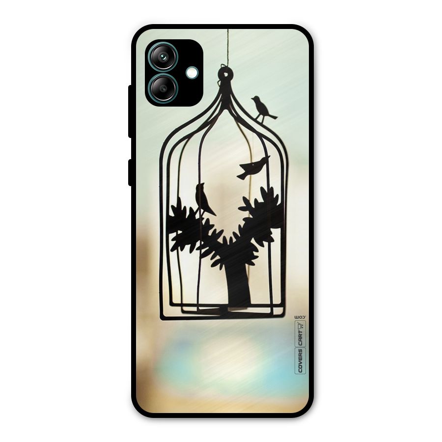 Beautiful Pegion Cage Metal Back Case for Galaxy A04