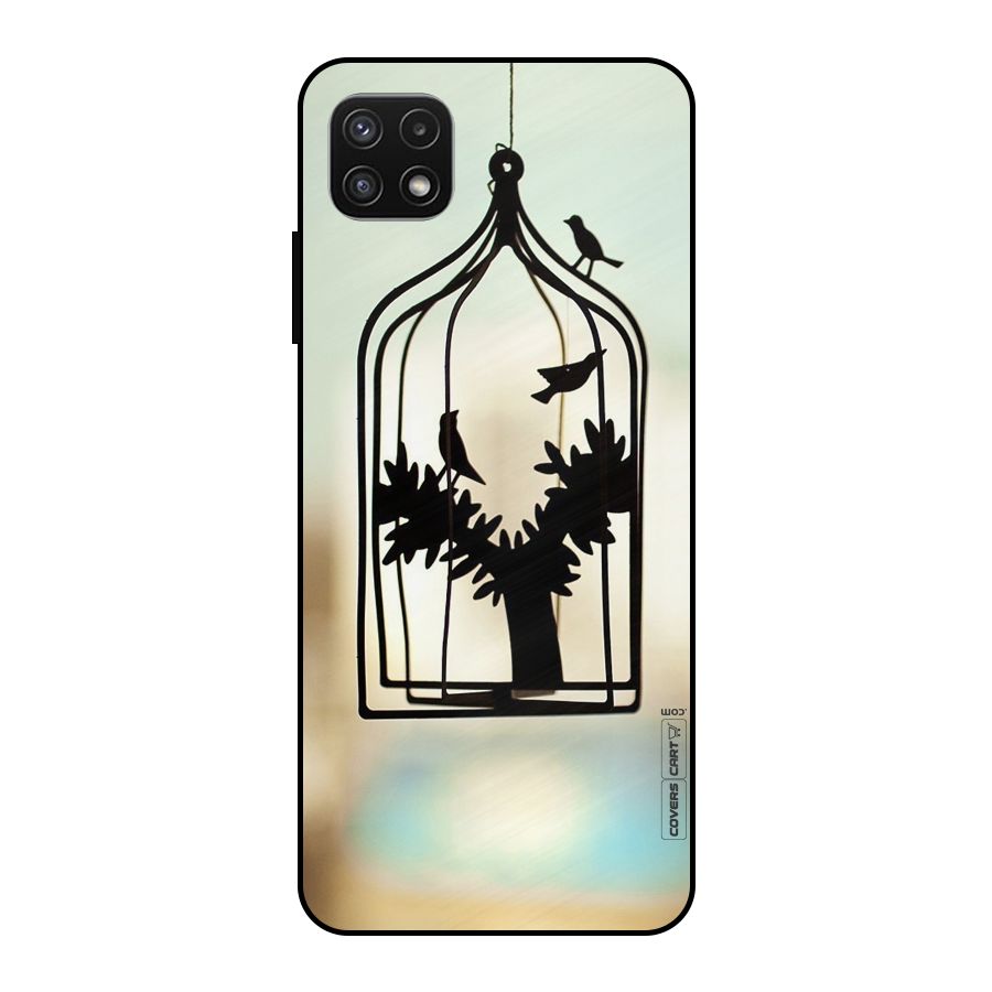 Beautiful Pegion Cage Metal Back Case for Galaxy A22 5G
