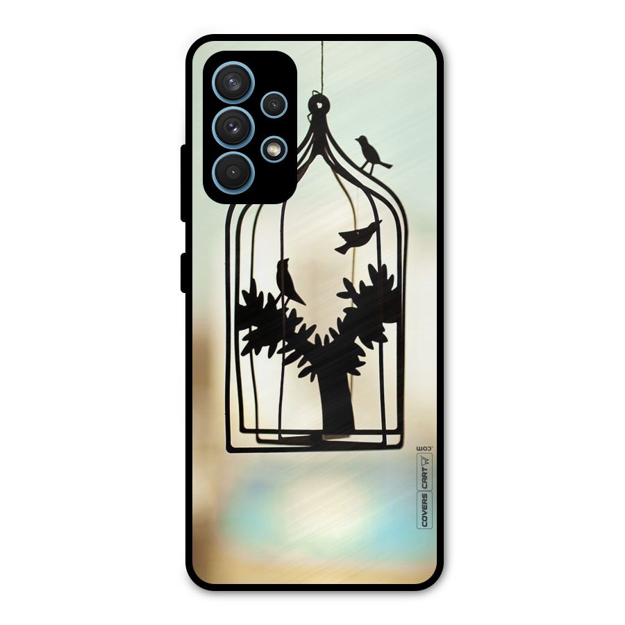 Beautiful Pegion Cage Metal Back Case for Galaxy A32