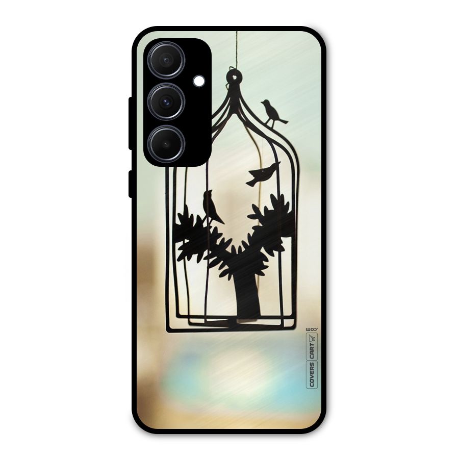 Beautiful Pegion Cage Metal Back Case for Galaxy A35