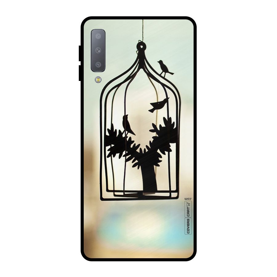 Beautiful Pegion Cage Metal Back Case for Galaxy A7 (2018)