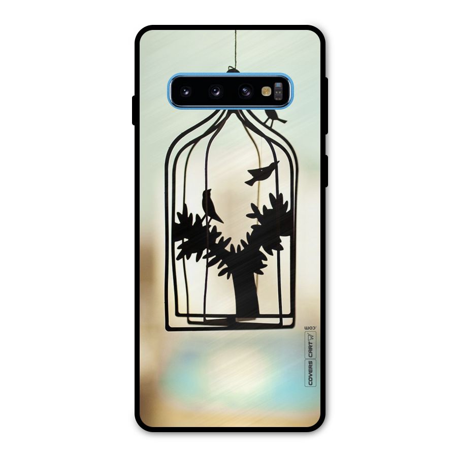 Beautiful Pegion Cage Metal Back Case for Galaxy S10