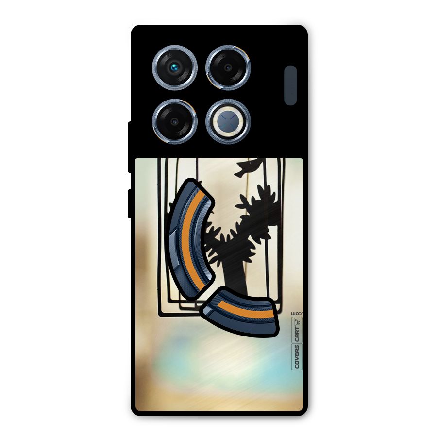 Beautiful Pegion Cage Metal Back Case for Infinix GT 20 Pro