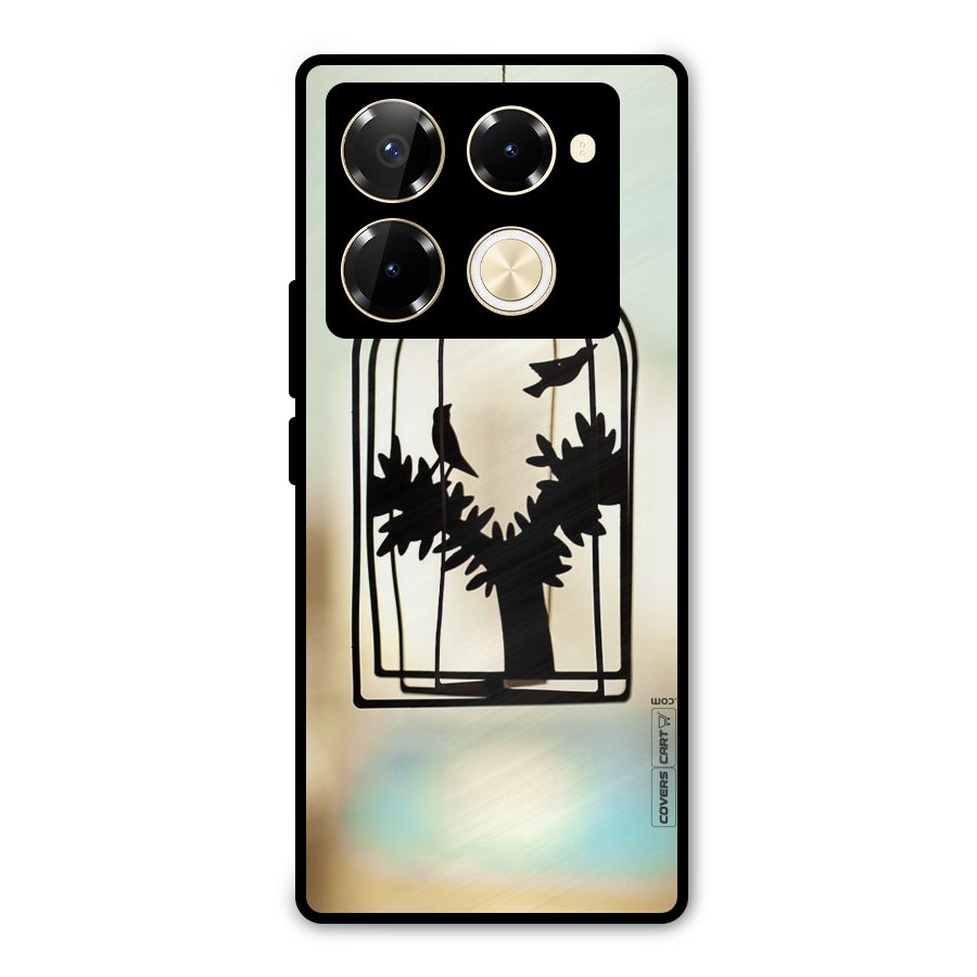 Beautiful Pegion Cage Metal Back Case for Infinix Note 40 Pro Plus