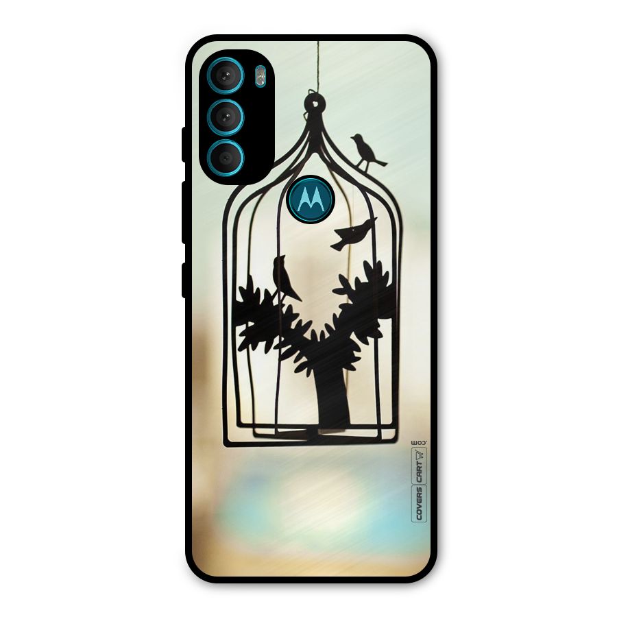 Beautiful Pegion Cage Metal Back Case for Moto G71 5G