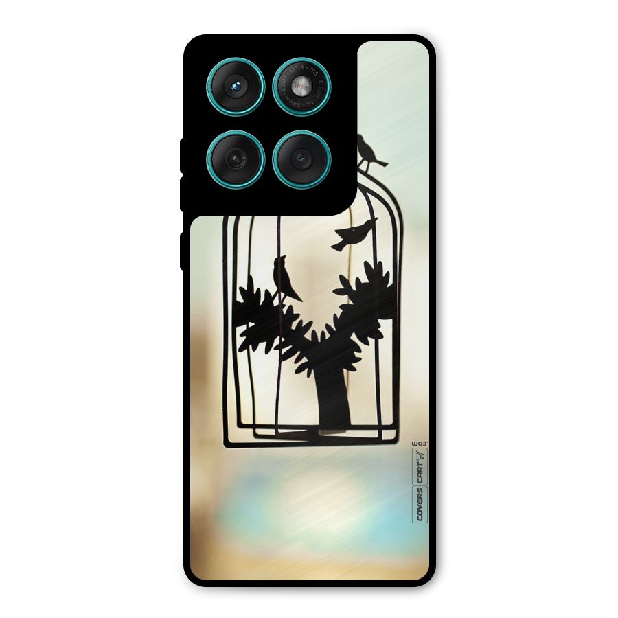 Beautiful Pegion Cage Metal Back Case for Motorola Edge 60 Fusion