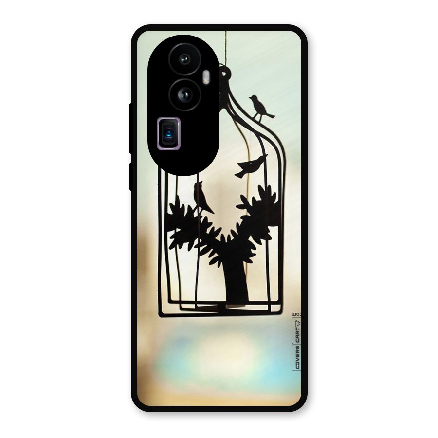 Beautiful Pegion Cage Metal Back Case for Oppo Reno10 Pro Plus