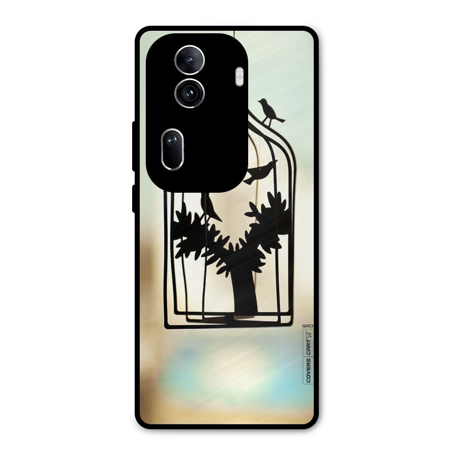 Beautiful Pegion Cage Metal Back Case for Oppo Reno11 Pro 5G