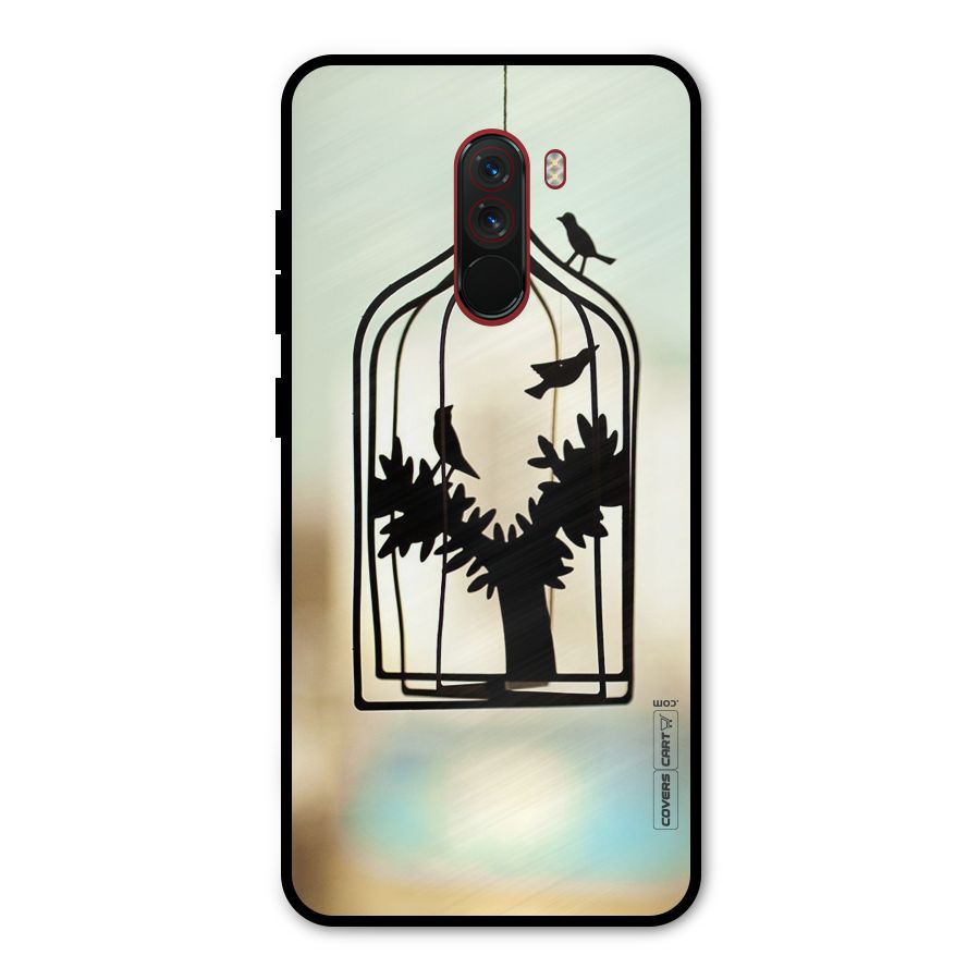 Beautiful Pegion Cage Metal Back Case for Poco F1
