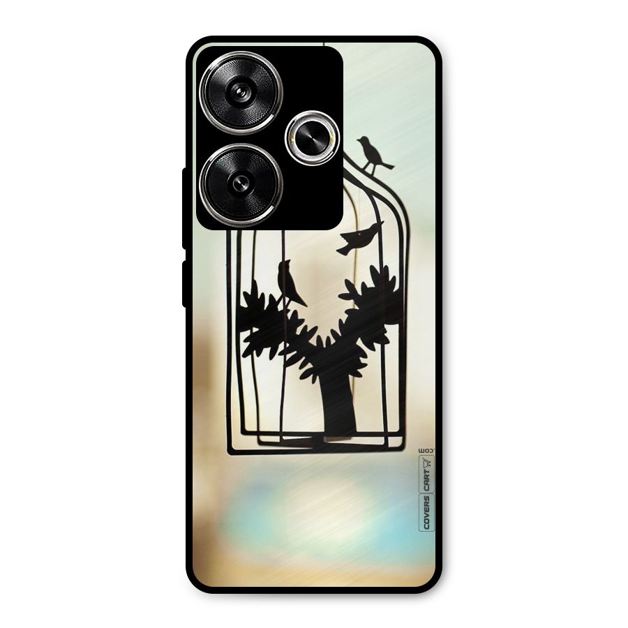 Beautiful Pegion Cage Metal Back Case for Poco F6