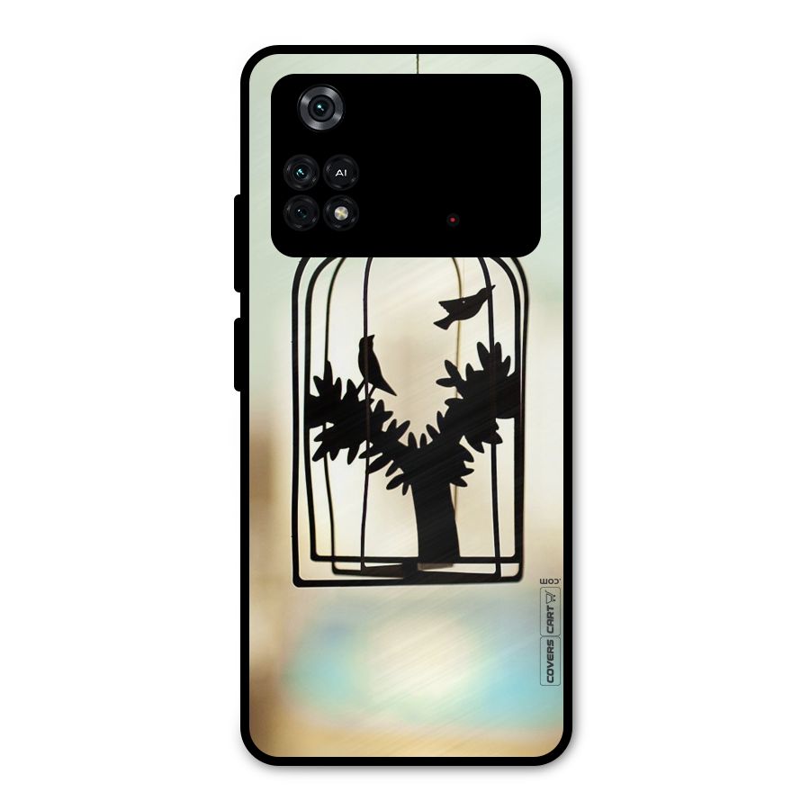 Beautiful Pegion Cage Metal Back Case for Poco M4 Pro 4G