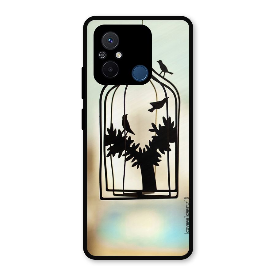 Beautiful Pegion Cage Metal Back Case for Redmi 12C