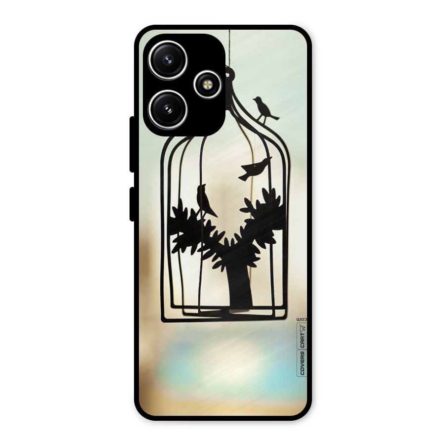 Beautiful Pegion Cage Metal Back Case for Redmi 12 5G