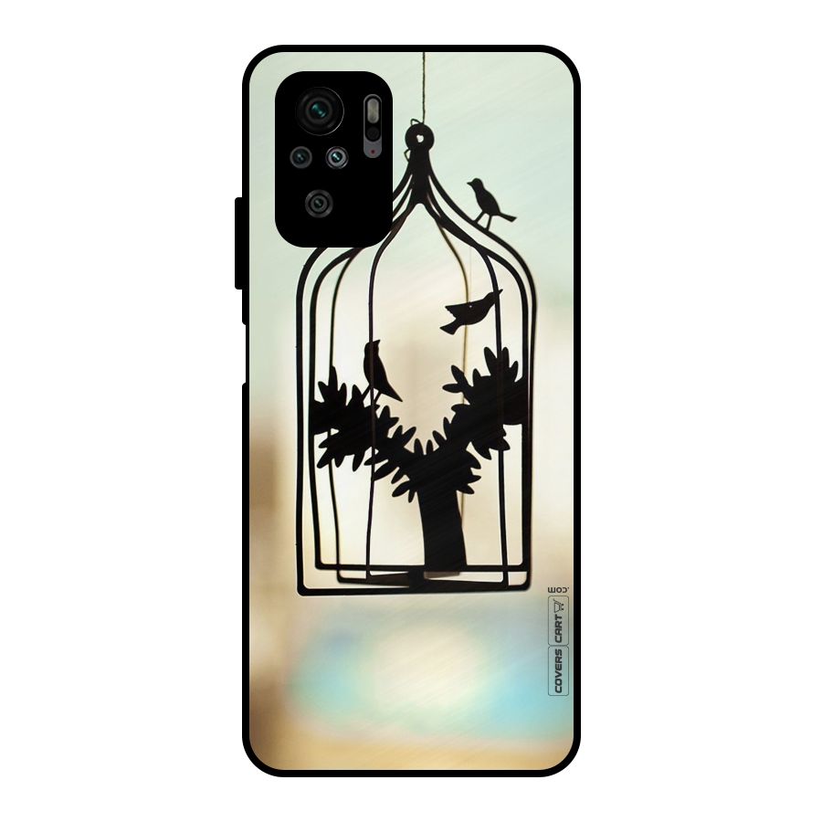 Beautiful Pegion Cage Metal Back Case for Redmi Note 10S