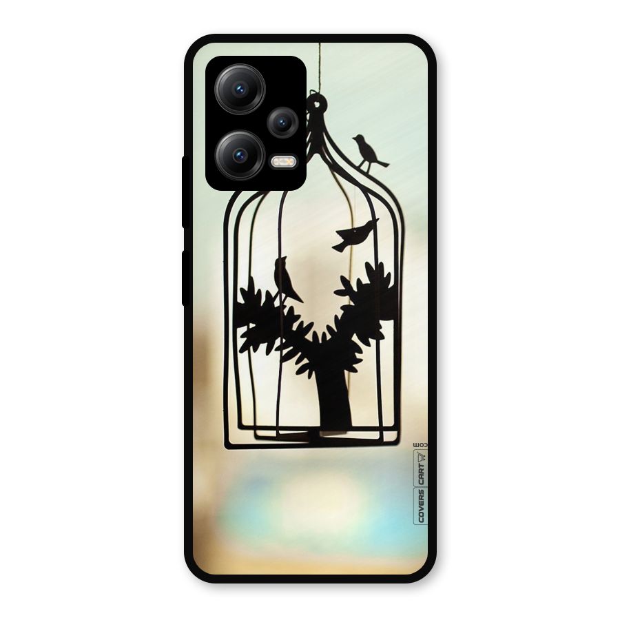 Beautiful Pegion Cage Metal Back Case for Redmi Note 12 5G