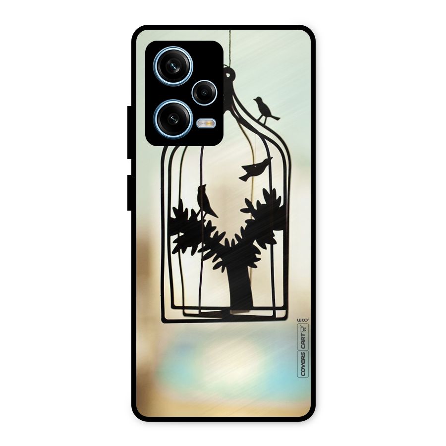 Beautiful Pegion Cage Metal Back Case for Redmi Note 12 Pro
