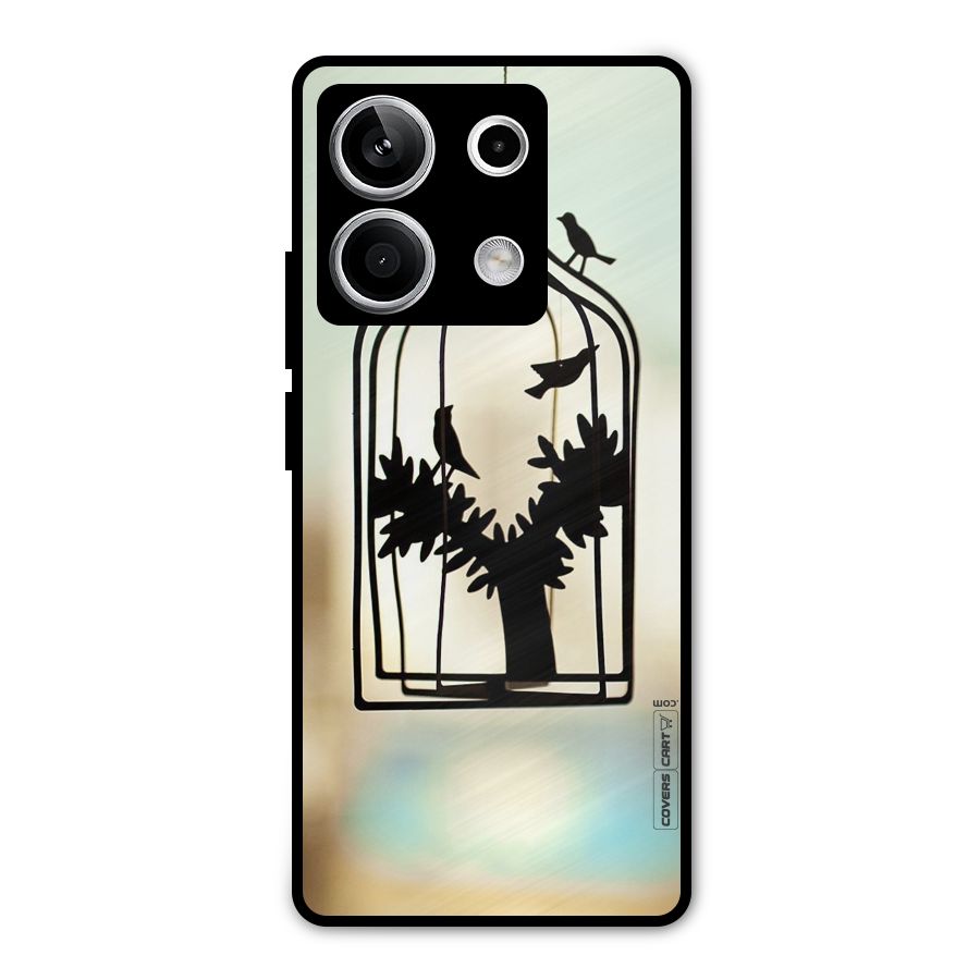 Beautiful Pegion Cage Metal Back Case for Redmi Note 13 5G