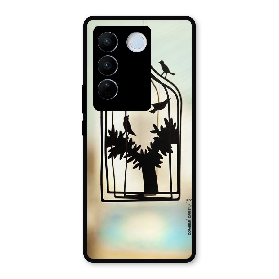 Beautiful Pegion Cage Metal Back Case for Vivo V27