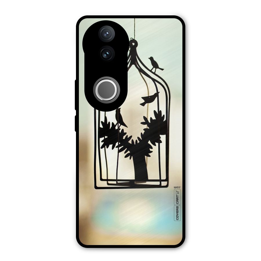 Beautiful Pegion Cage Metal Back Case for Vivo V50