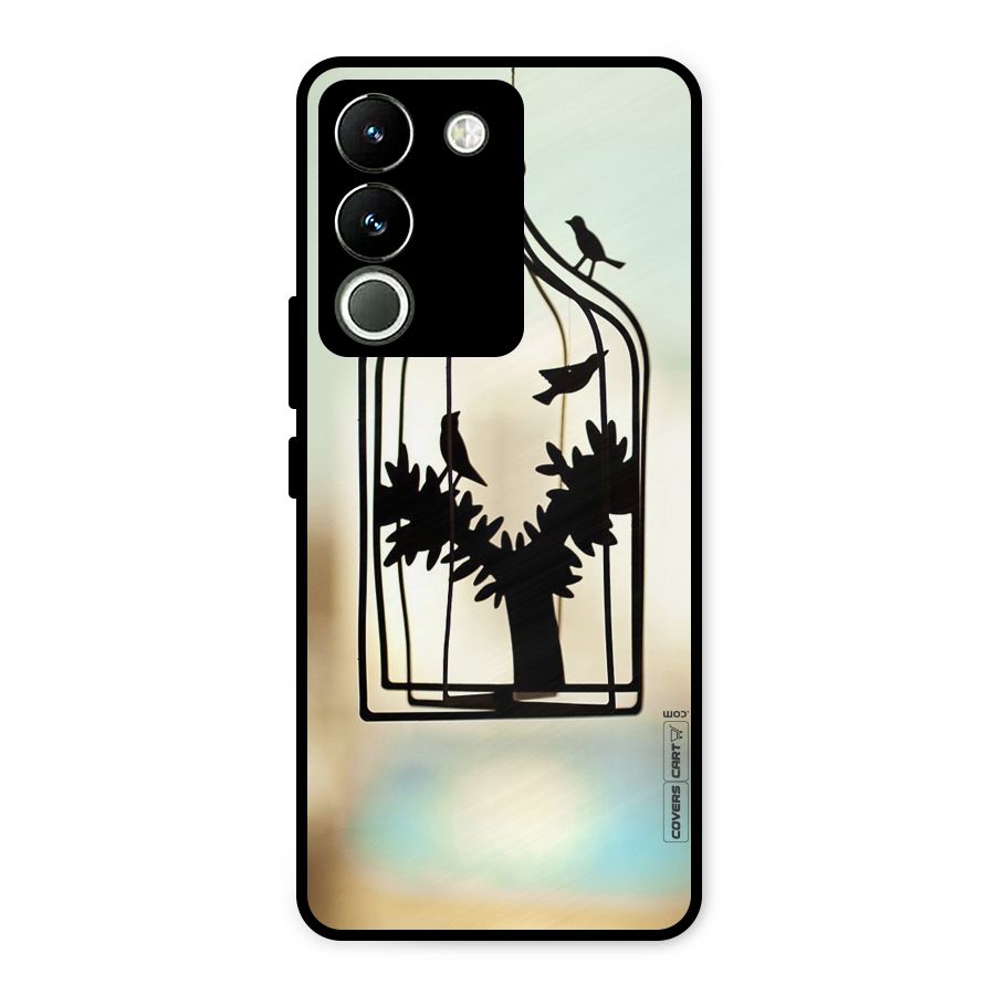 Beautiful Pegion Cage Metal Back Case for Vivo Y200