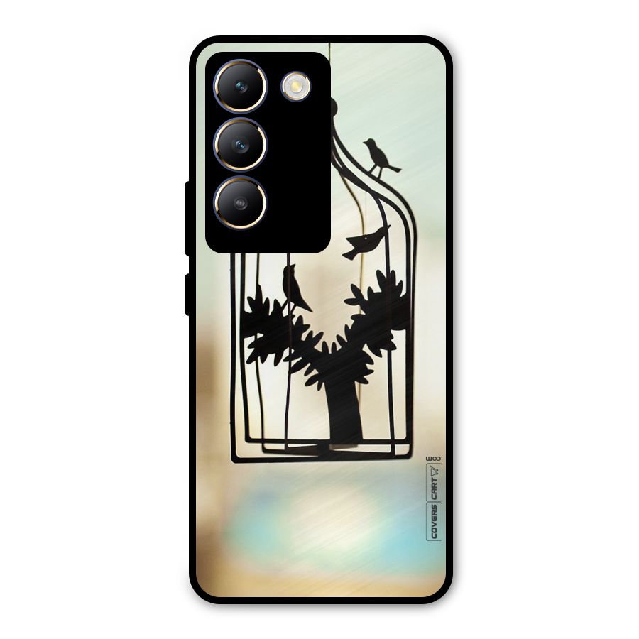 Beautiful Pegion Cage Metal Back Case for Vivo Y200e