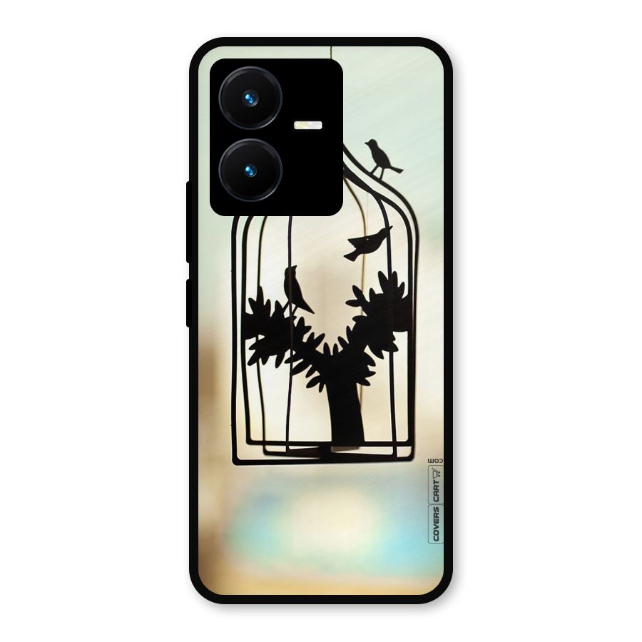 Beautiful Pegion Cage Metal Back Case for Vivo Y22