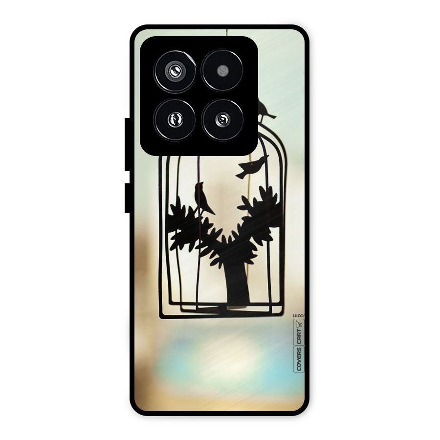 Beautiful Pegion Cage Metal Back Case for Xiaomi 14 Pro