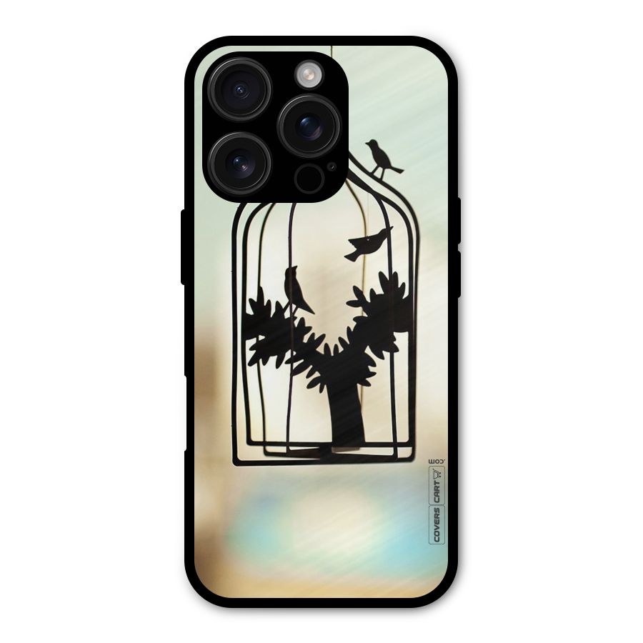Beautiful Pegion Cage Metal Back Case for iPhone 16 Pro