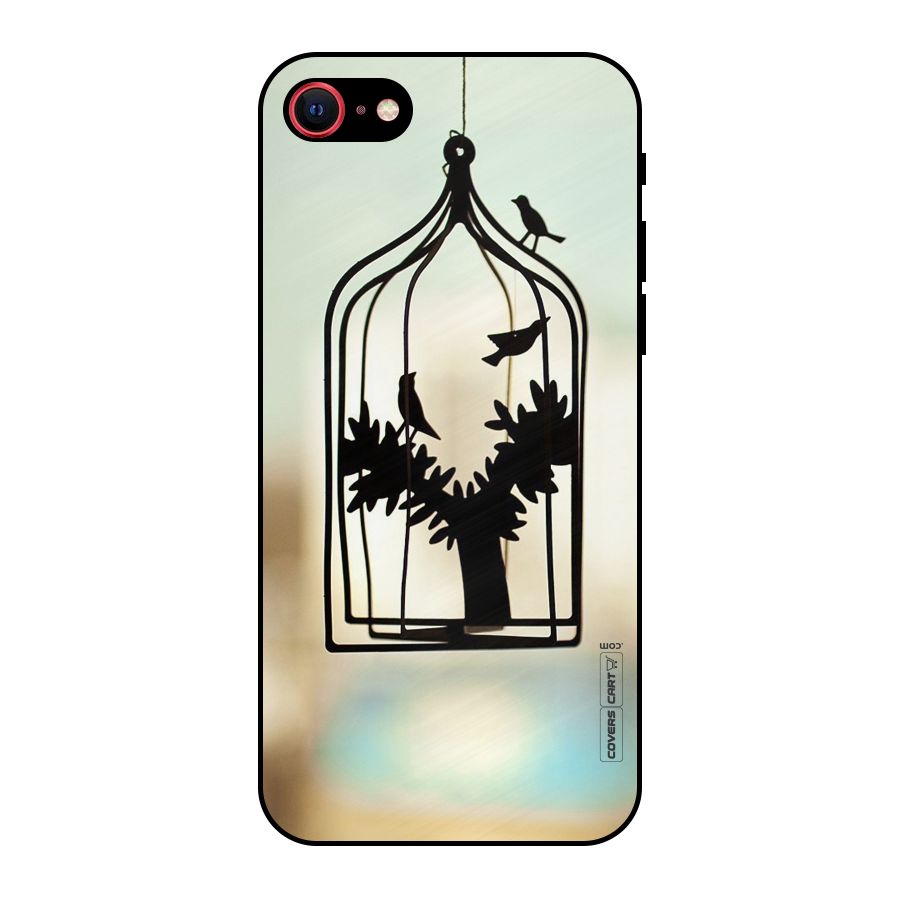 Beautiful Pegion Cage Metal Back Case for iPhone SE 2022