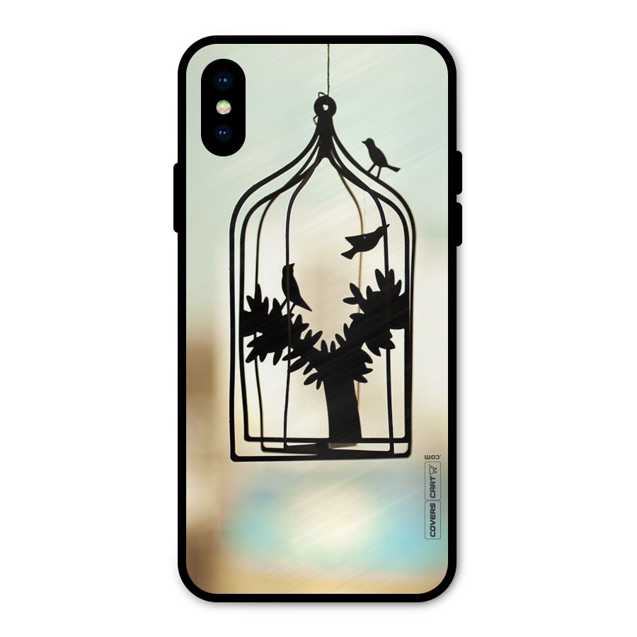Beautiful Pegion Cage Metal Back Case for iPhone XS