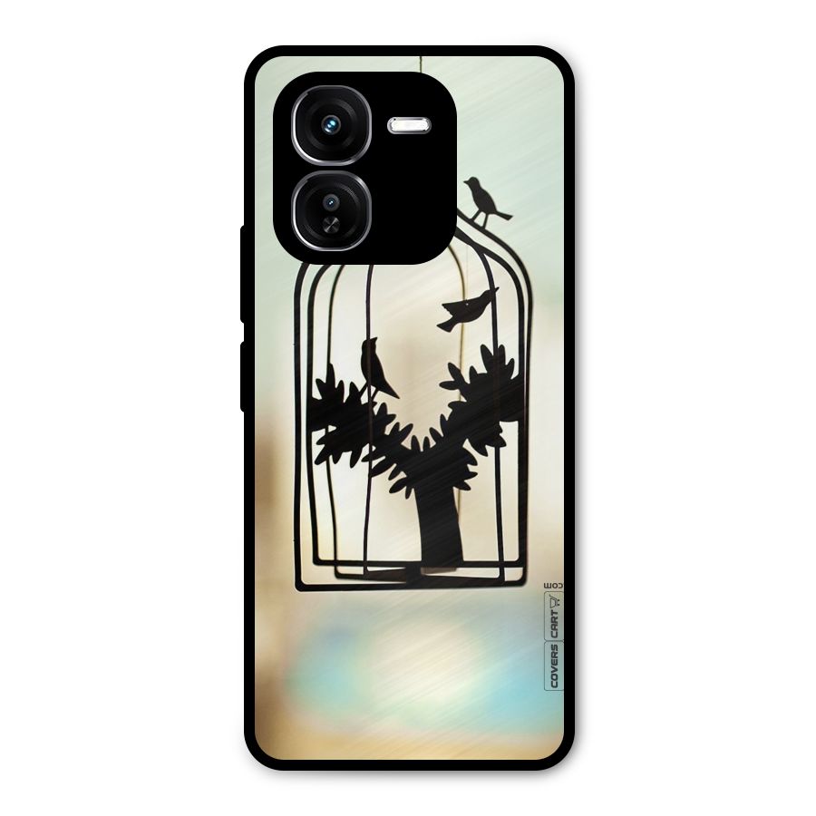 Beautiful Pegion Cage Metal Back Case for iQOO Z9x