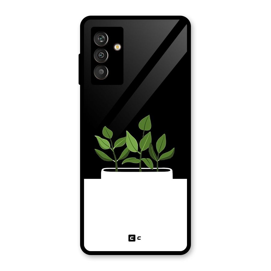 Beautiful Plant Pot Minimalistic Glass Back Case for Galaxy M13