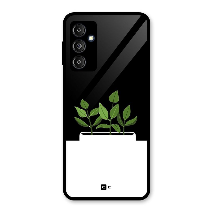 Beautiful Plant Pot Minimalistic Glass Back Case for Galaxy M14 5G