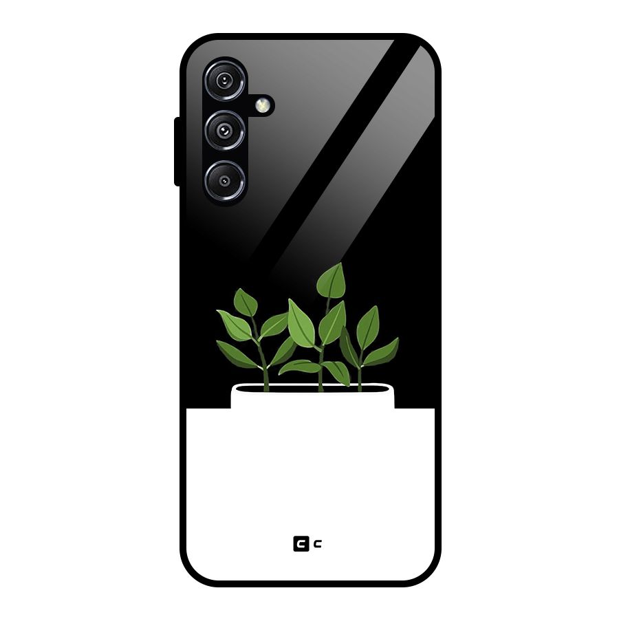 Beautiful Plant Pot Minimalistic Glass Back Case for Galaxy M34 5G