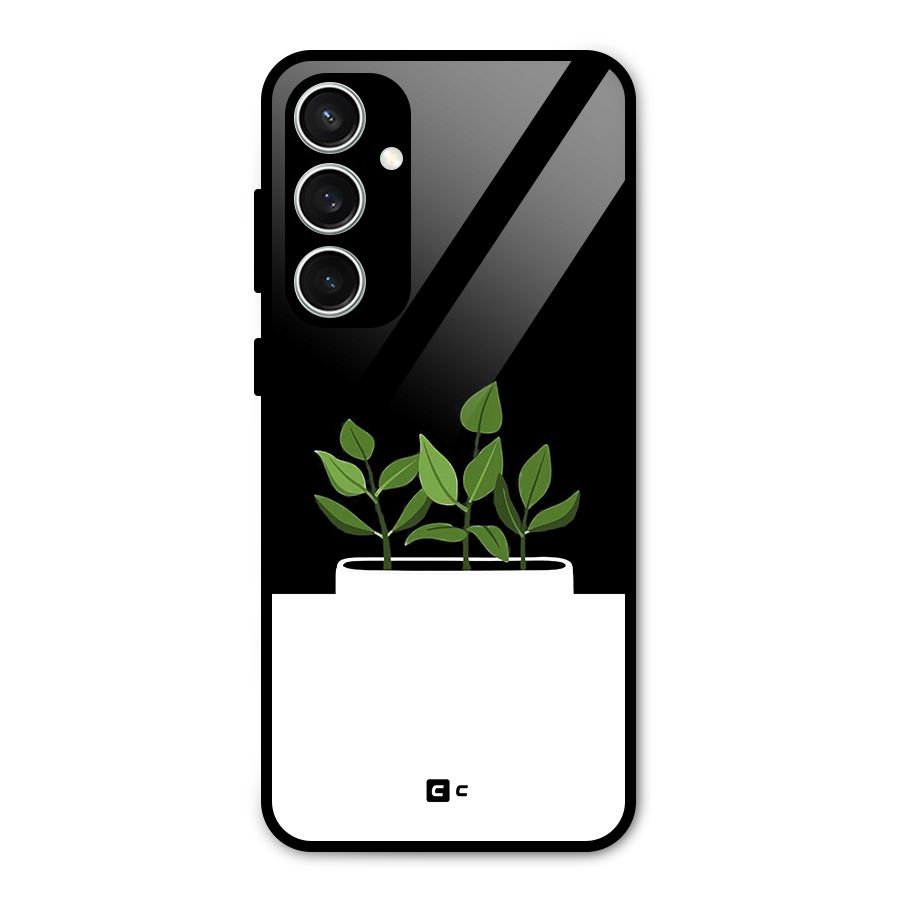 Beautiful Plant Pot Minimalistic Glass Back Case for Galaxy S23 FE