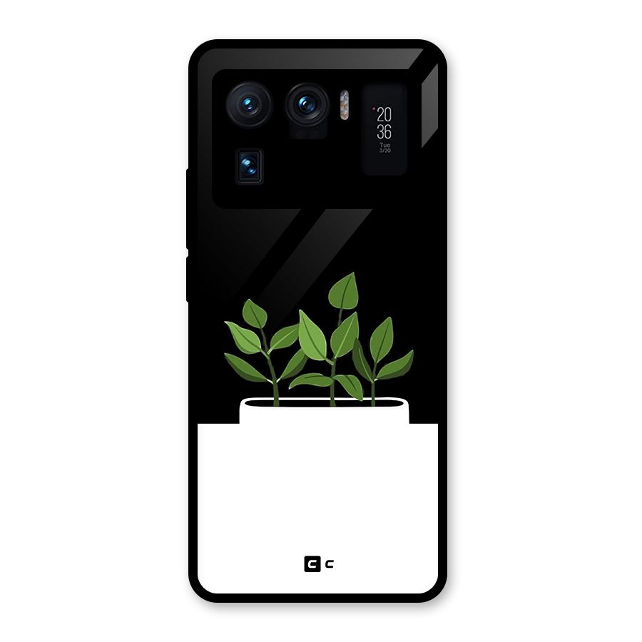 Beautiful Plant Pot Minimalistic Glass Back Case for Mi 11 Ultra