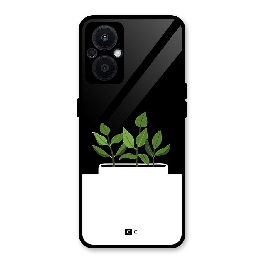 Beautiful Plant Pot Minimalistic Glass Back Case for Oppo F21s Pro 5G