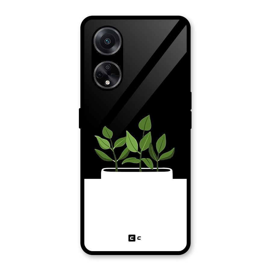 Beautiful Plant Pot Minimalistic Glass Back Case for Oppo F23