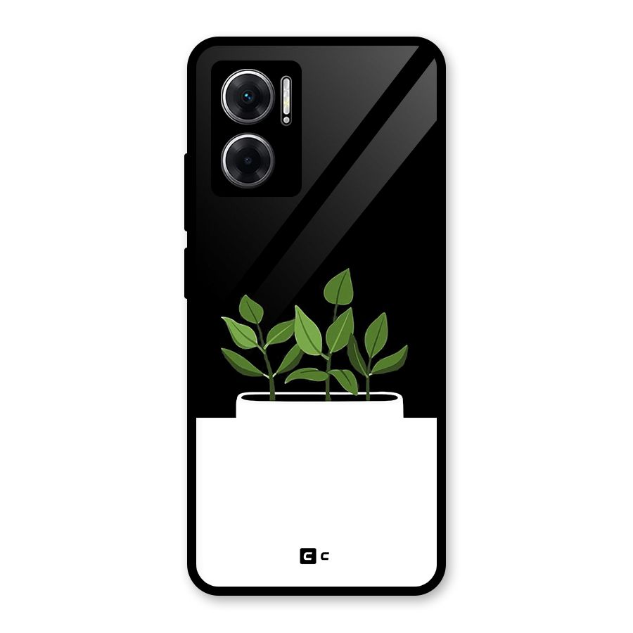 Beautiful Plant Pot Minimalistic Glass Back Case for Redmi 11 Prime 5G