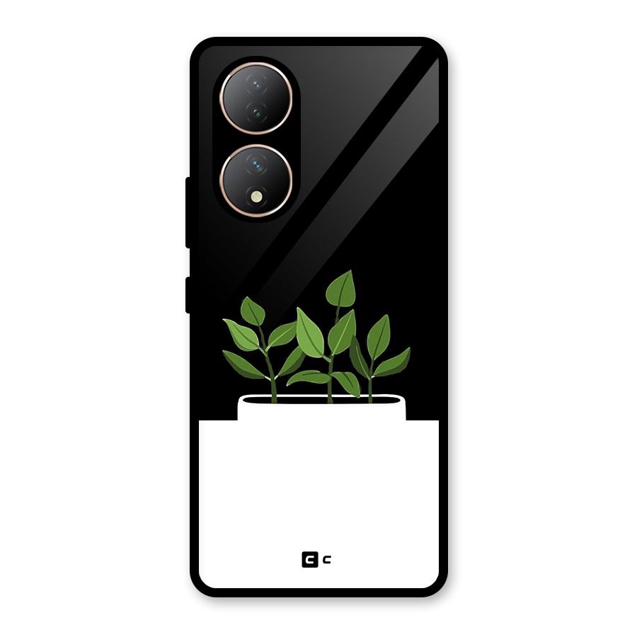 Beautiful Plant Pot Minimalistic Glass Back Case for Vivo Y100A