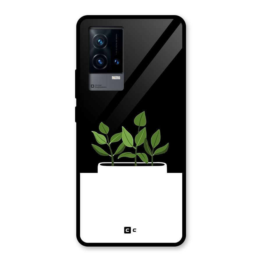 Beautiful Plant Pot Minimalistic Glass Back Case for iQOO 9 5G