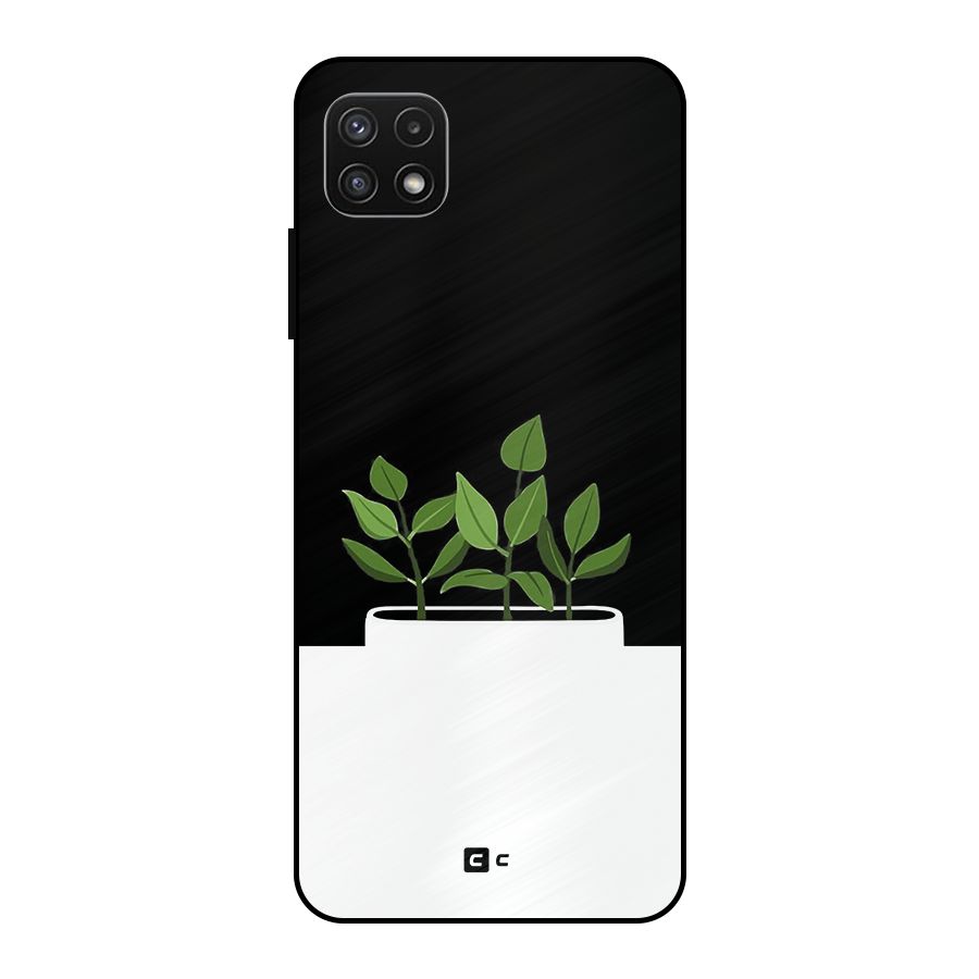 Beautiful Plant Pot Minimalistic Metal Back Case for Galaxy A22 5G