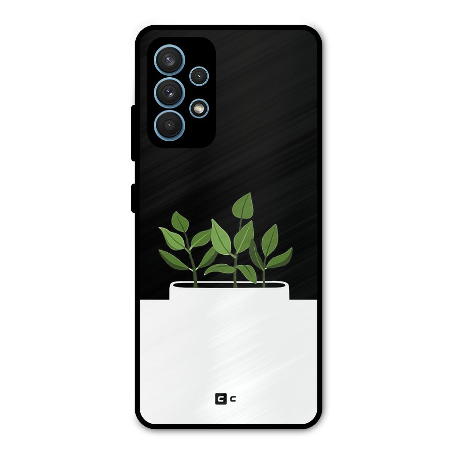 Beautiful Plant Pot Minimalistic Metal Back Case for Galaxy A32